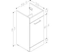 Venosa 900mm F/S L-Shape Pack & Basin - White Gloss