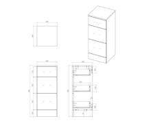 Vista 300mm 3 Drawer Base Unit - White Gloss