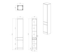 Vista 350mm 2 Door, 1 Drawer Tall Unit - White Gloss