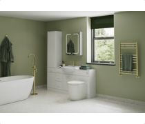 Evola Floor Standing Bath/Shower Mixer - Brushed Brass