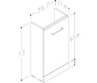 Volta 410mm Floor Standing 1 Door Basin Unit & 1TH Basin - Grey Gloss