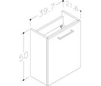 Volta 410mm Wall Hung 1 Door Basin Unit & 1TH Basin - Anthracite Gloss