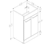 Volta 510mm Floor Standing 2 Door Basin Unit & 1TH Thin Edge Basin - Grey Gloss