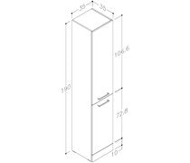 Volta 350mm Floor Standing 2 Door Tall Unit - Grey Gloss